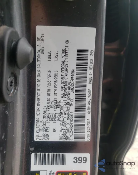 2017 Toyota Tacoma Double Cab from USA, damaged, VIN 3TMCZ5AN2HM057612